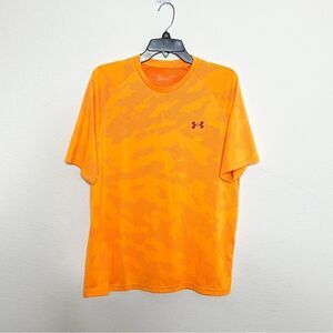 🍋 Under Armour • Men’s Orange Camo Loose Athletic T-Shirt Bright & Bold Size L